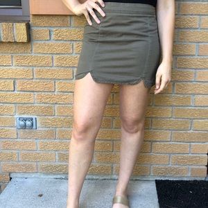 Olive green cargo skirt